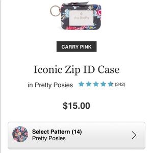 NWOT Vera Bradley Iconic ZIP ID Case